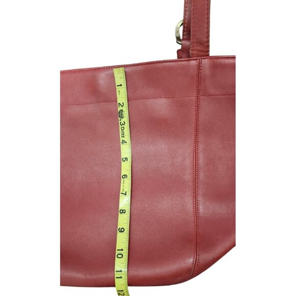 Vintage Coach Leather Tote Bag Burgundy Red USA Made Shopper Shoulder Bag - Picture 12 of 16